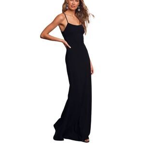 Lulu's Black Spaghetti Strap Maxi Dress